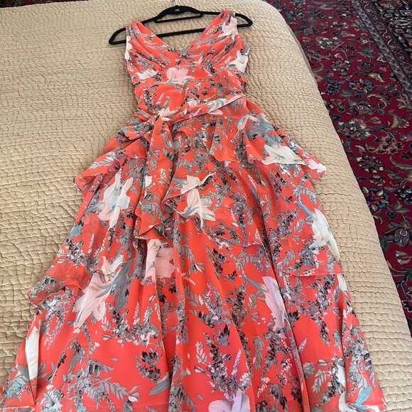 White House dress, 4P, floral - coral - Picture 1 of 4